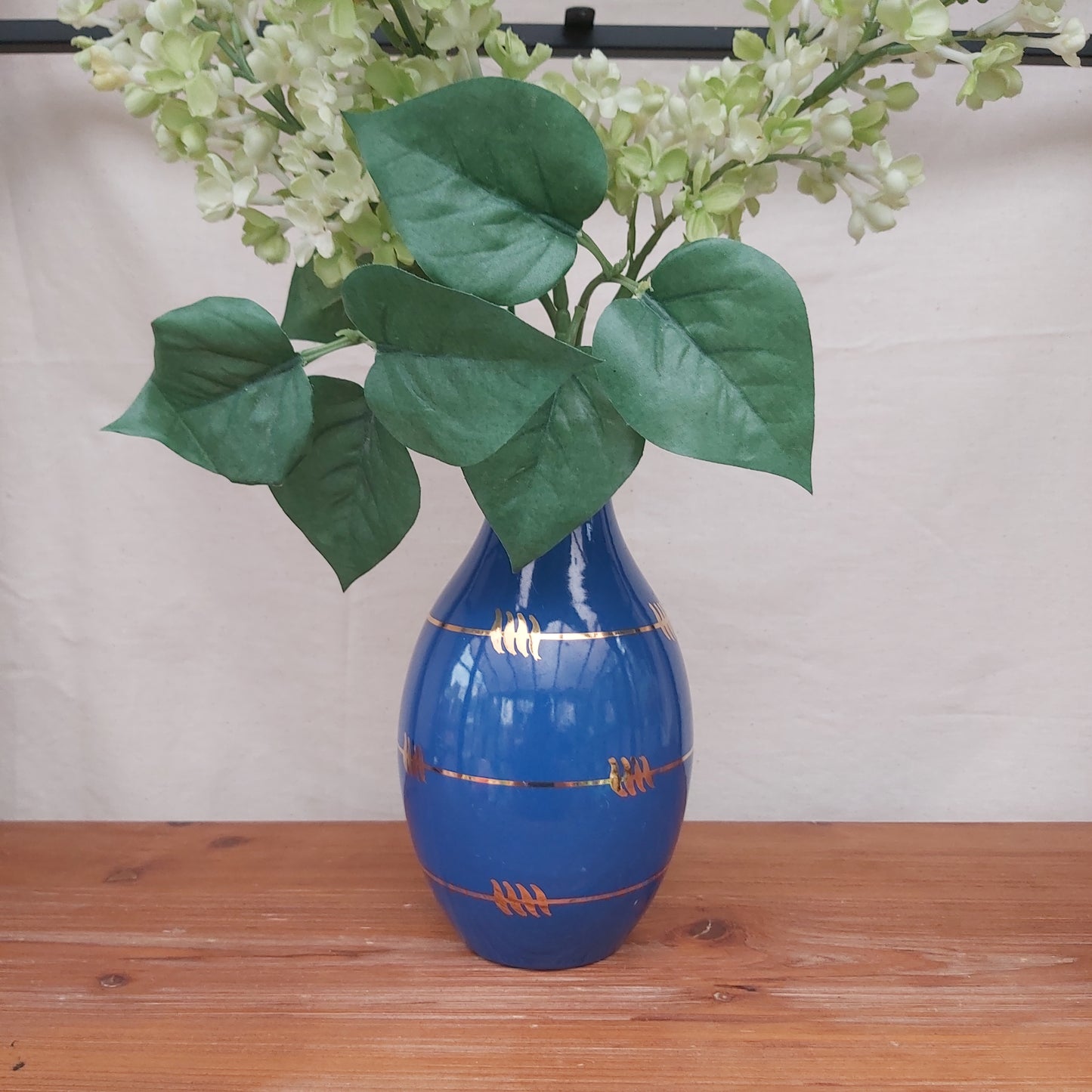 Vintage Nittsjo Keramik Cobalt Blue Vase