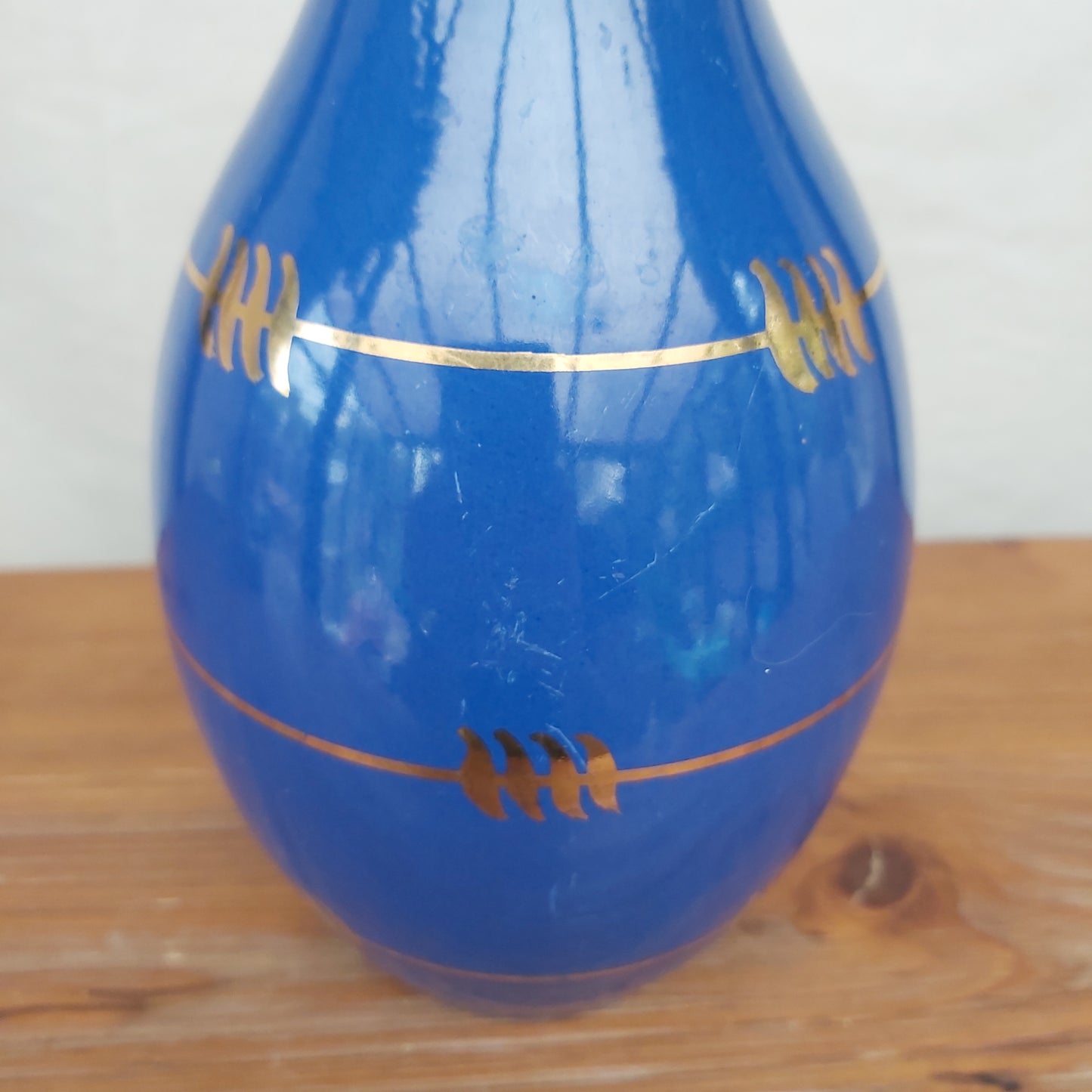 Vintage Nittsjo Keramik Cobalt Blue Vase