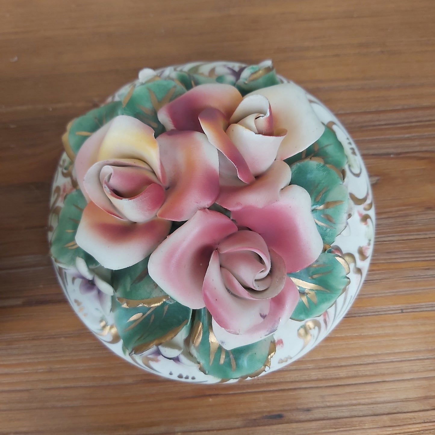 Capodimonte Style Floral Italian Trinket Box