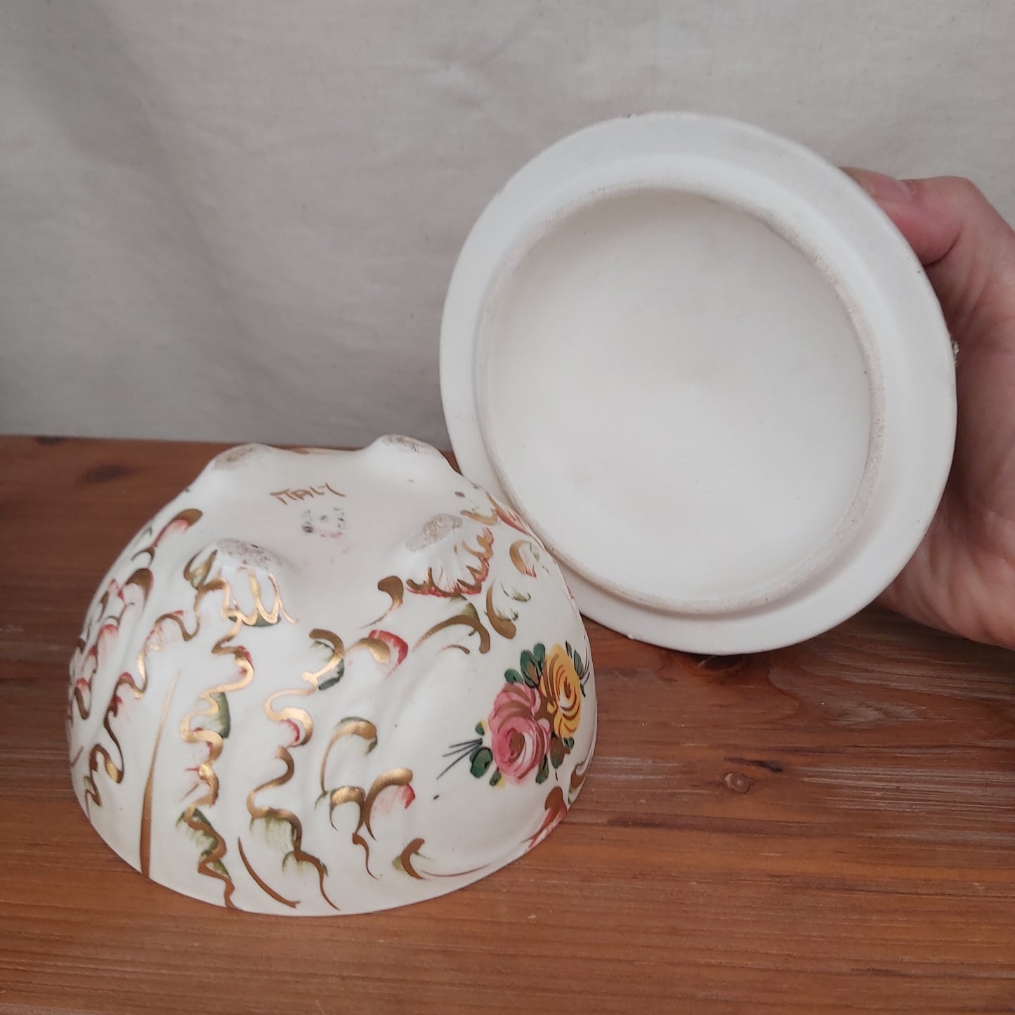 Capodimonte Style Floral Italian Trinket Box