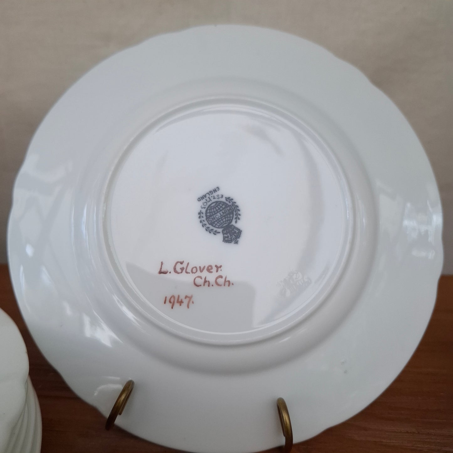 !940's Handpainted Floral Porcelain Luncheon Set
