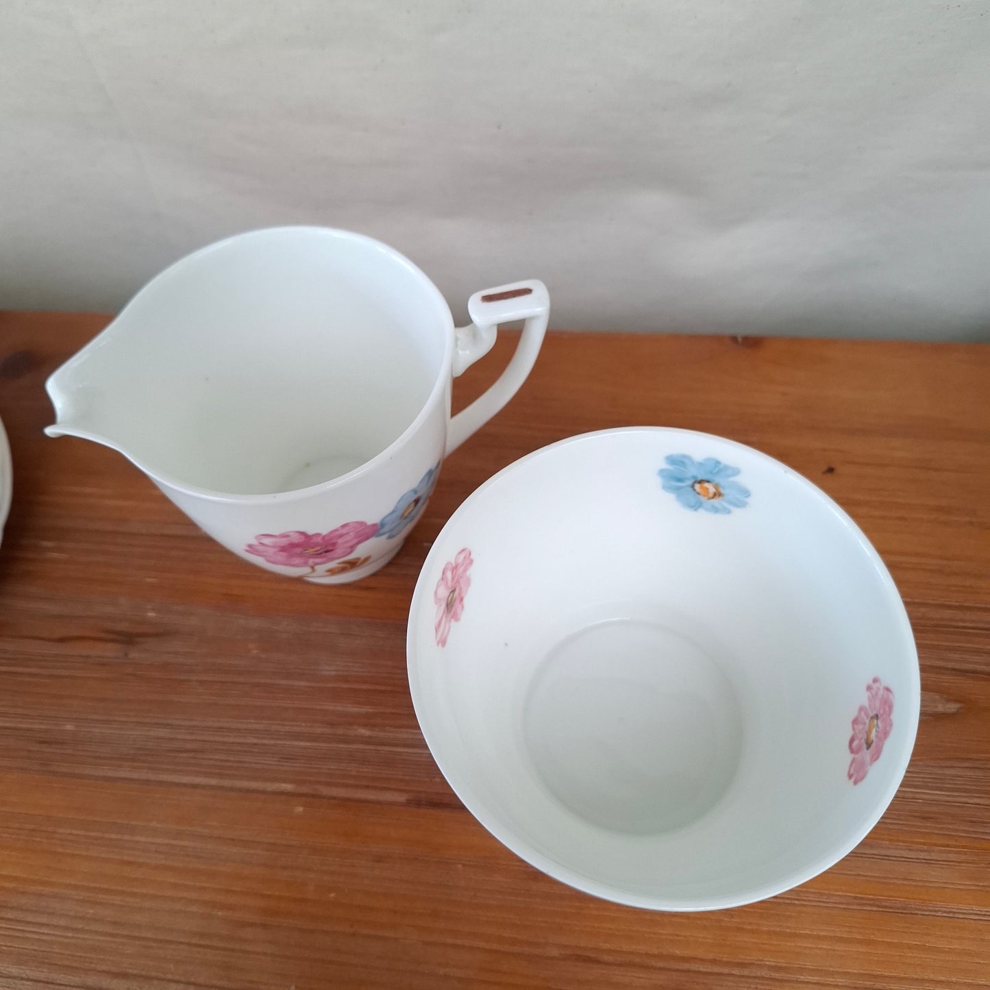 !940's Handpainted Floral Porcelain Luncheon Set
