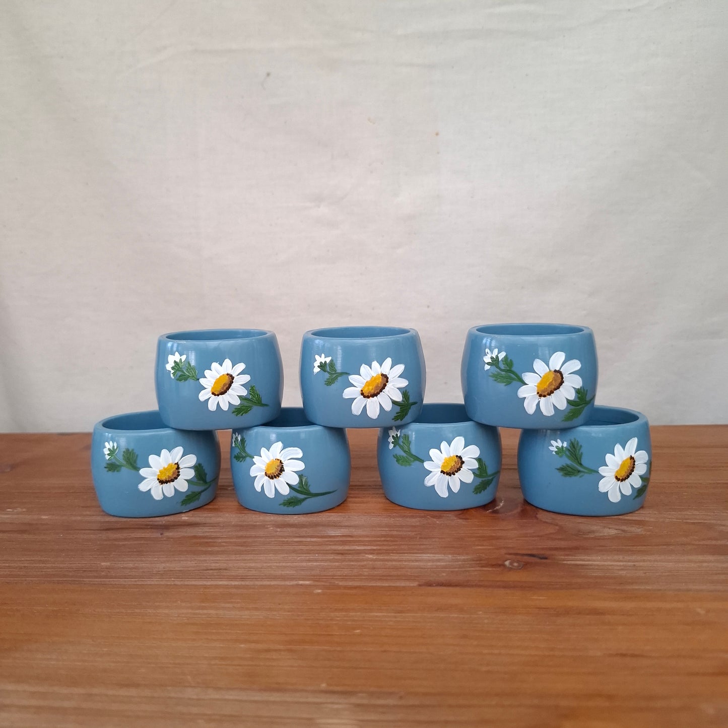 Set of 7 Handpainted Melamine Napkin Holders