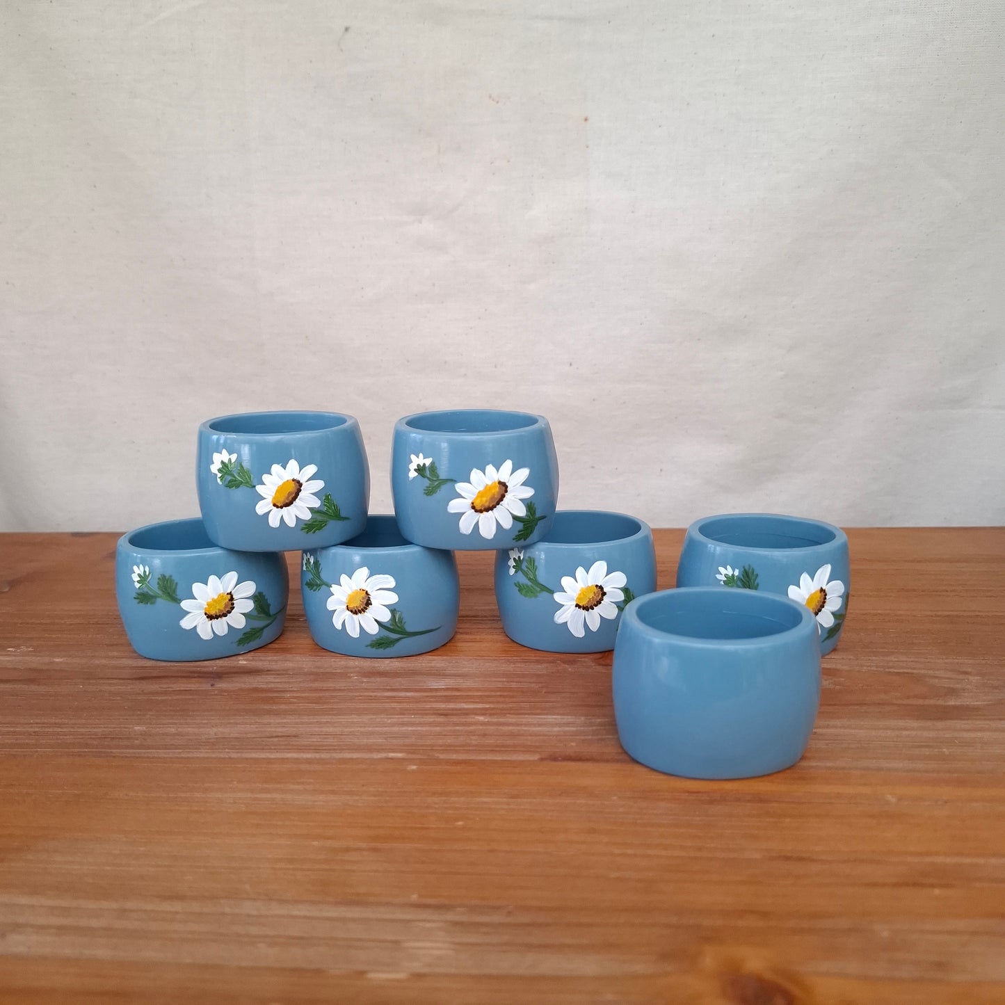 Set of 7 Handpainted Melamine Napkin Holders