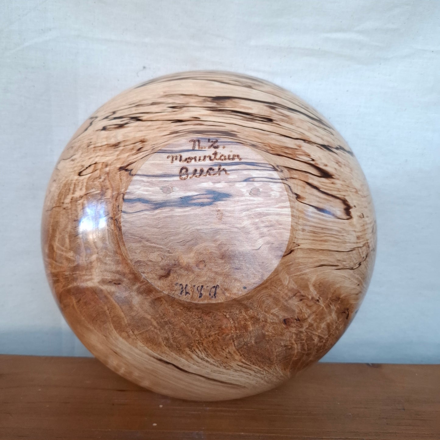 Spalted NZ Mountain Beech Handturned Bowl