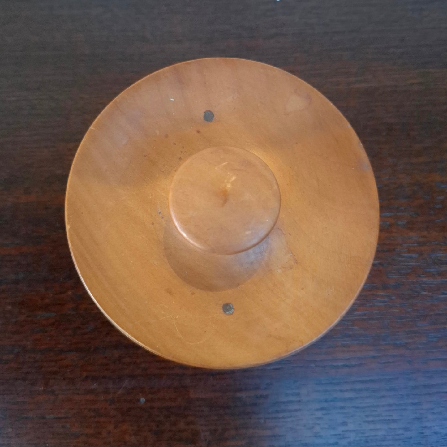 Vintage Handturned Wood Lidded Trinket Box or Salt Pinch Pot