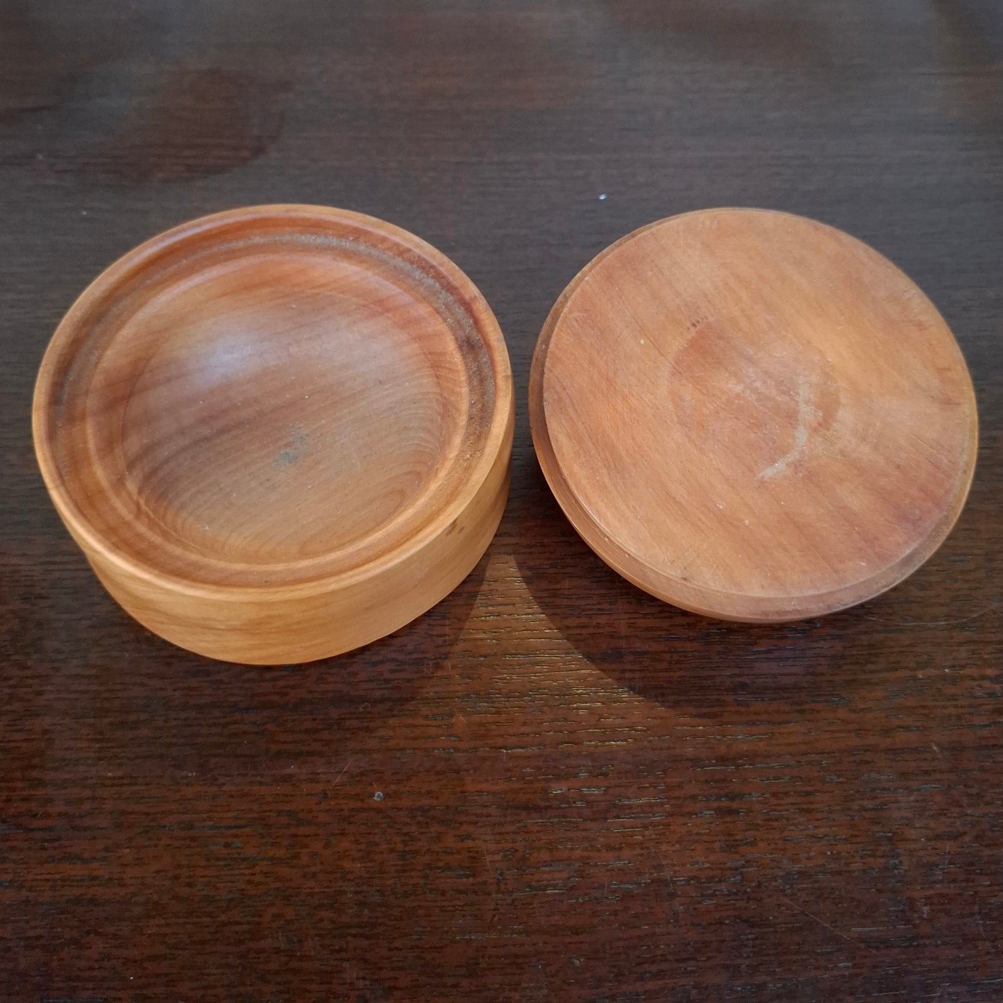 Vintage Handturned Wood Lidded Trinket Box or Salt Pinch Pot