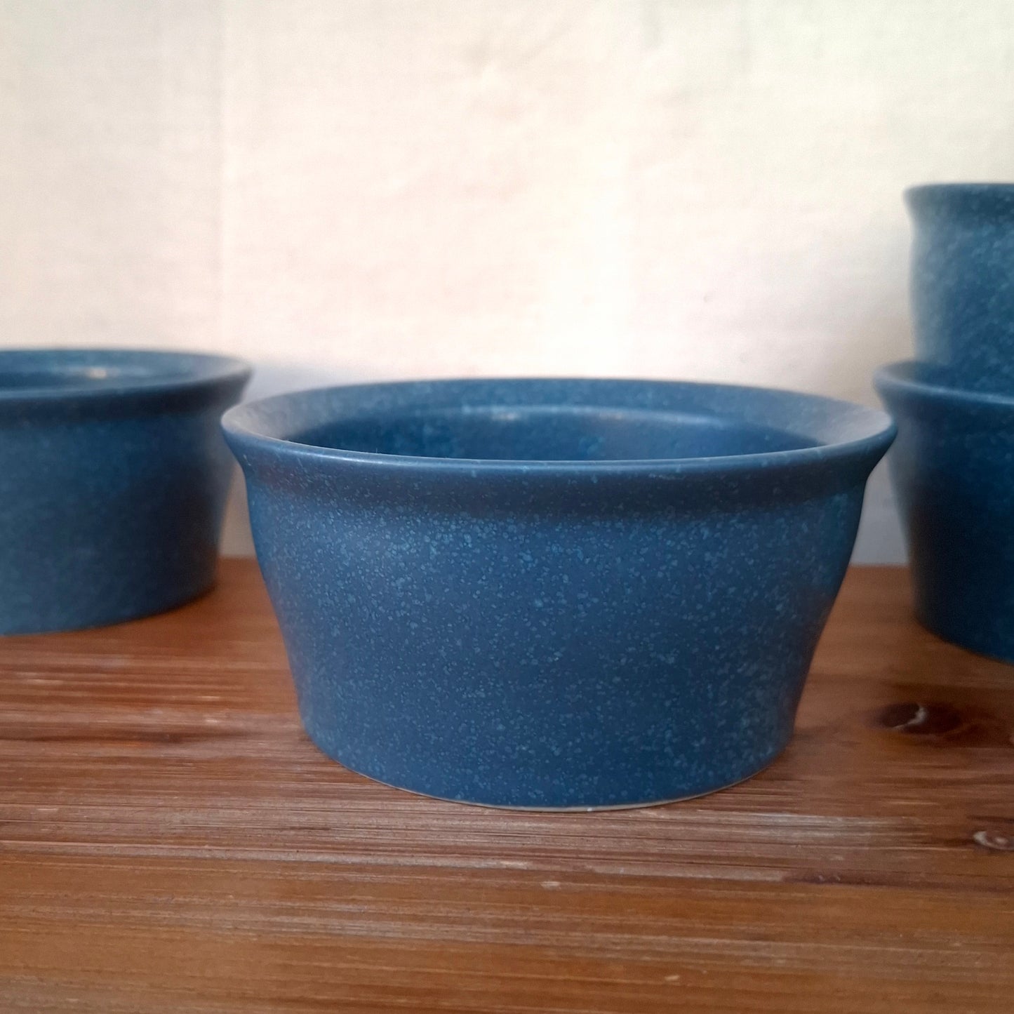 Set of 4 Corningware Creations Blue Stoneware Ramekins