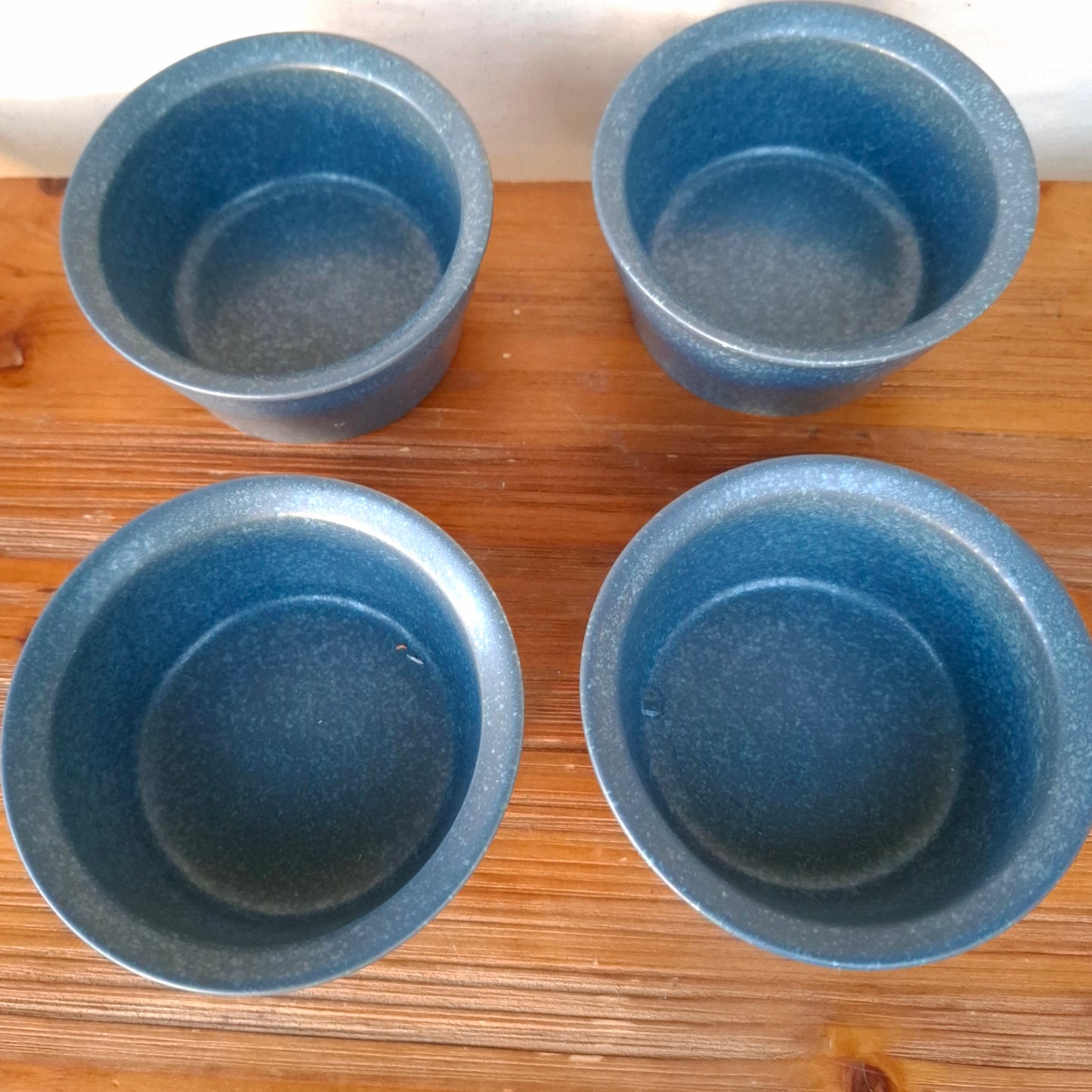 Set of 4 Corningware Creations Blue Stoneware Ramekins