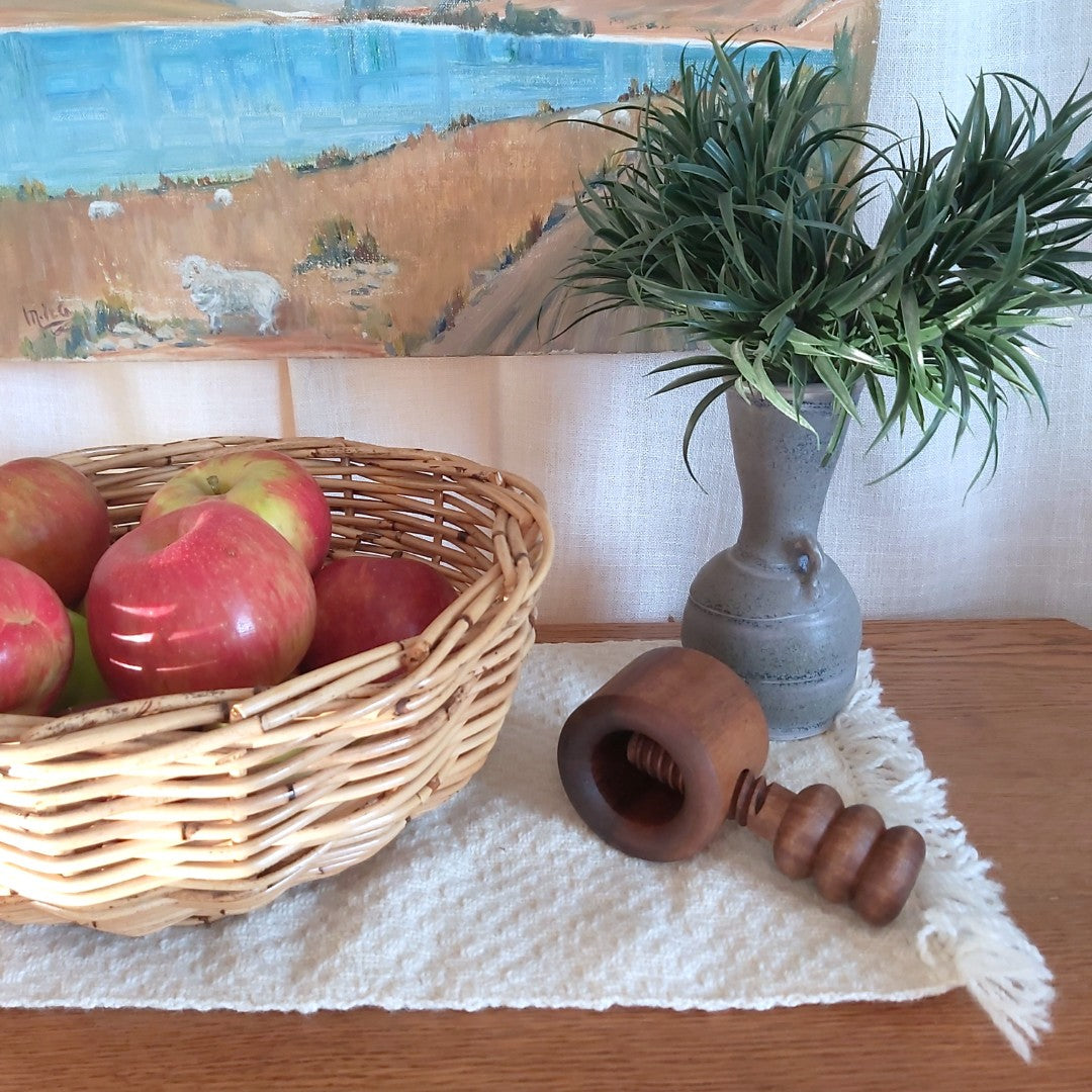 Vintage Carved Wooden Screw Nutcracker
