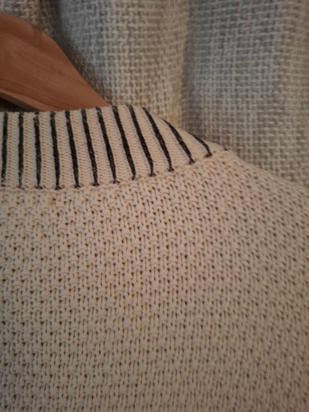 Scarlett NZ Cream and Black Cotton Knit Cardigan