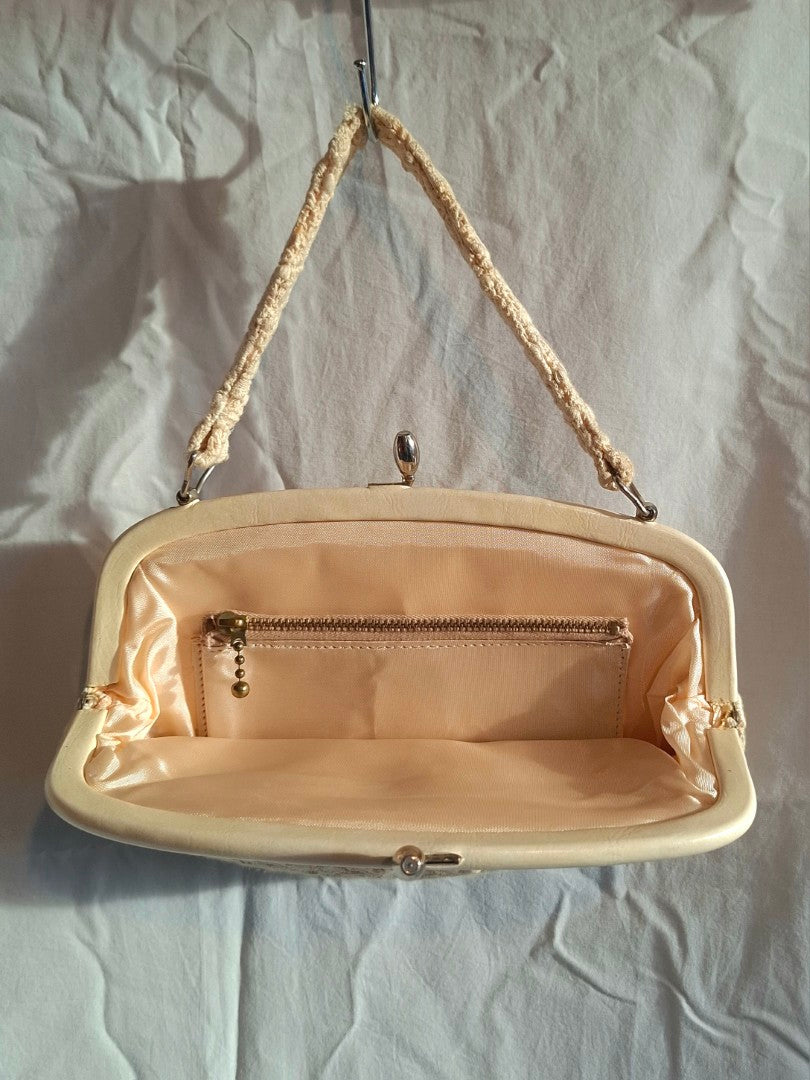 Vintage Cream Lace Clutch Bag