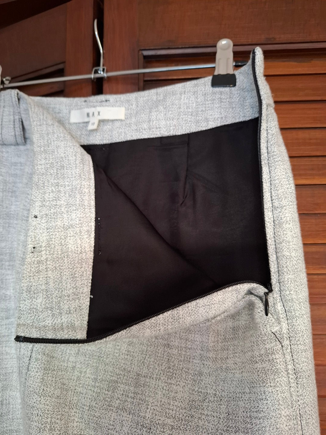 MAX Grey Organic Cotton Midi Skirt