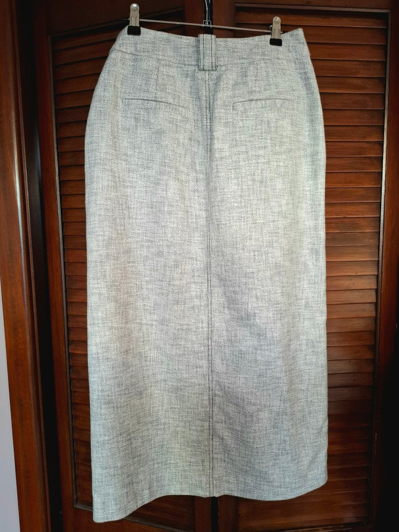 MAX Grey Organic Cotton Midi Skirt