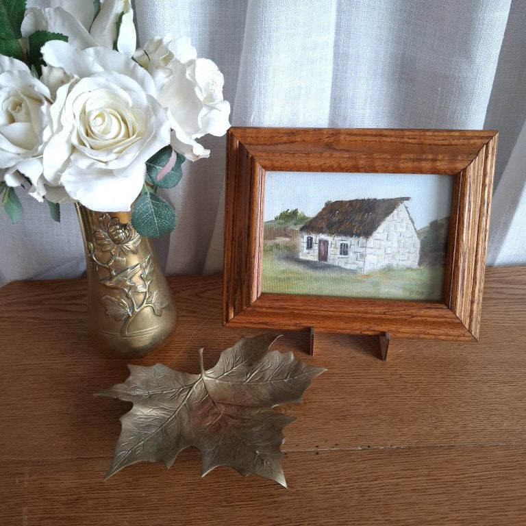 Vintage Brass Maple Leaf Dish