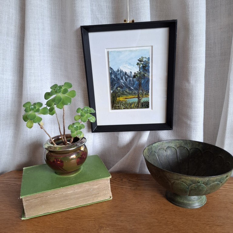 Verdigris Metal Pedestal Bowl