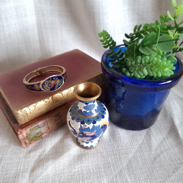 1980's Cloisonne Floral Enamel Bracelet