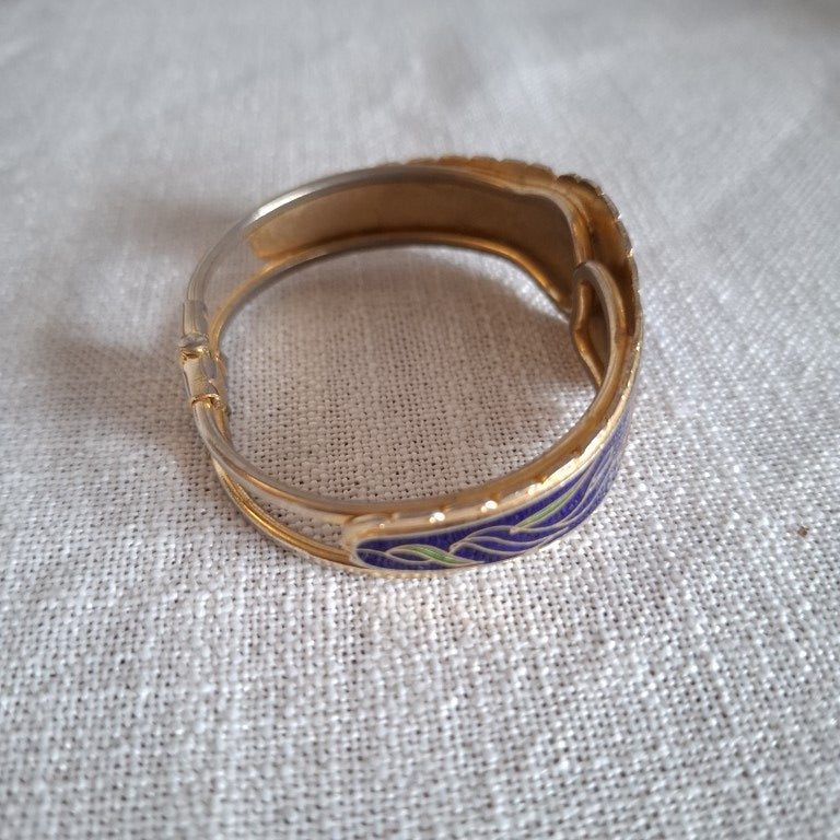 1980's Cloisonne Floral Enamel Bracelet