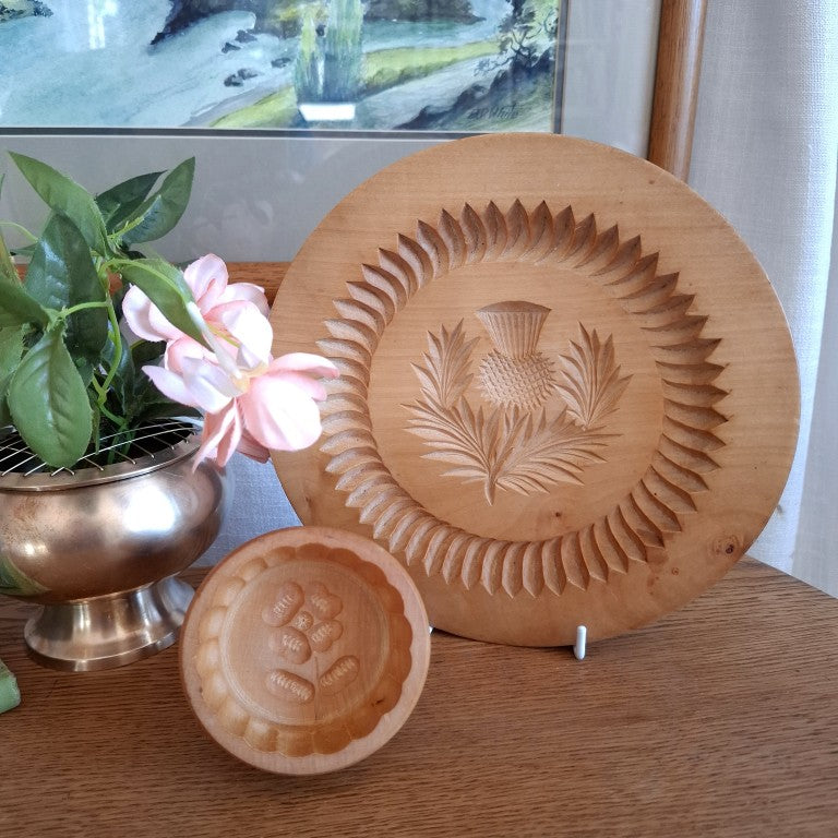 Large Traditional Carved Thistle Shortbread Press Mold