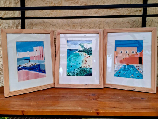 Set of 3 Framed Helo Birdie Watercolour Prints