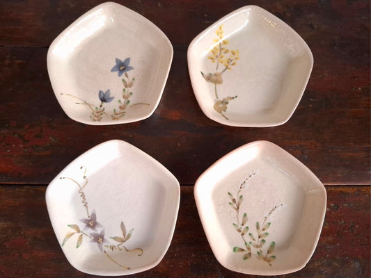 Japanese Tachikichi Tachibana Yoshi Pentagon Dishes Set of 4