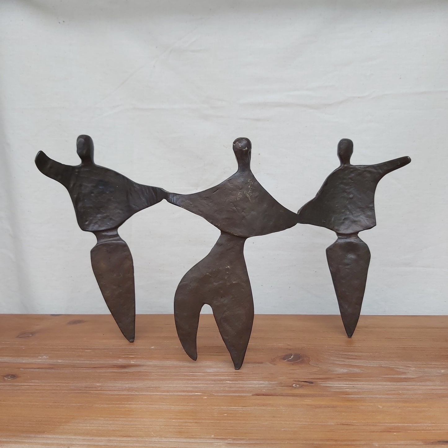 Heavy Bronze Dancing People Ornament