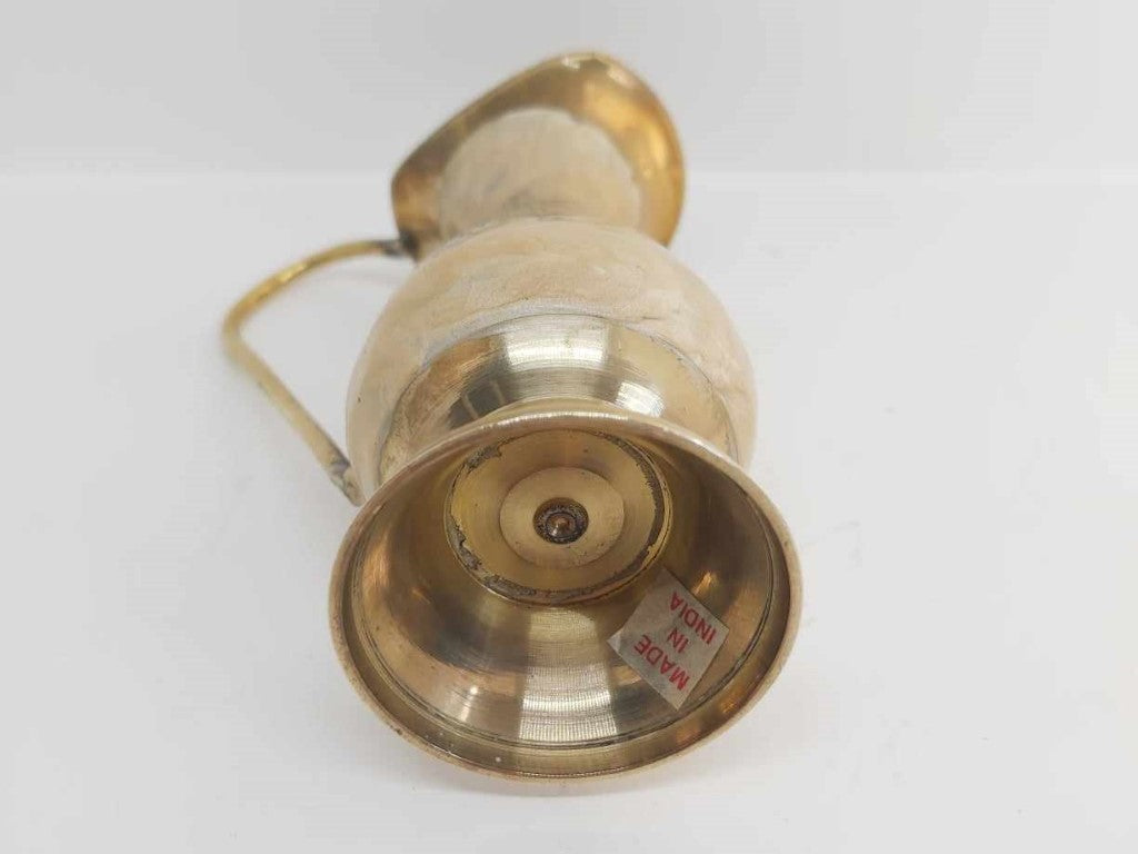 Small Brass & Pearlised Enamel Pitcher Vase
