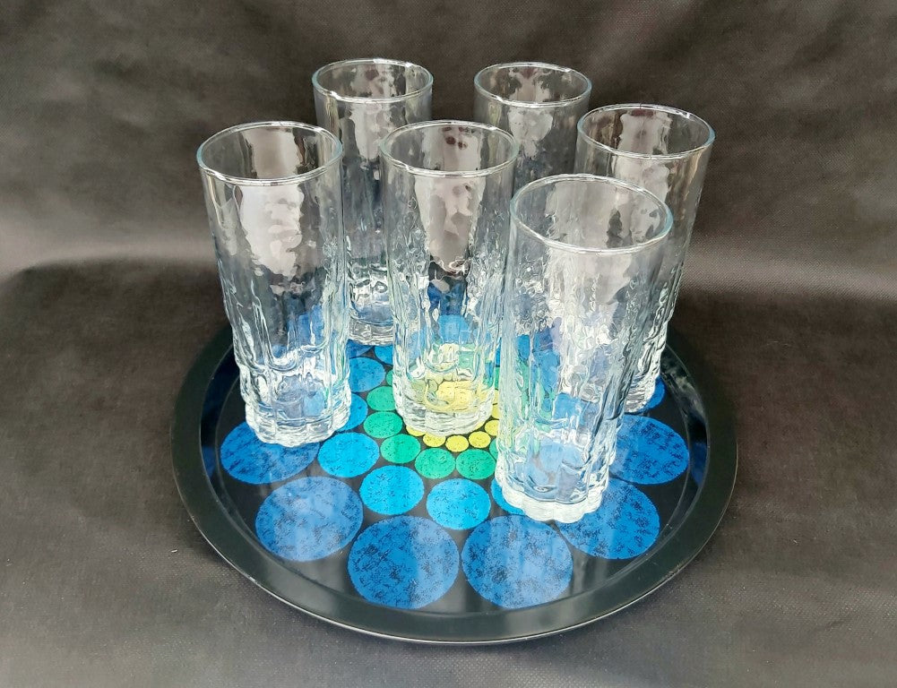 Vista Bark Glass Hi-ball Glasses Set of 6