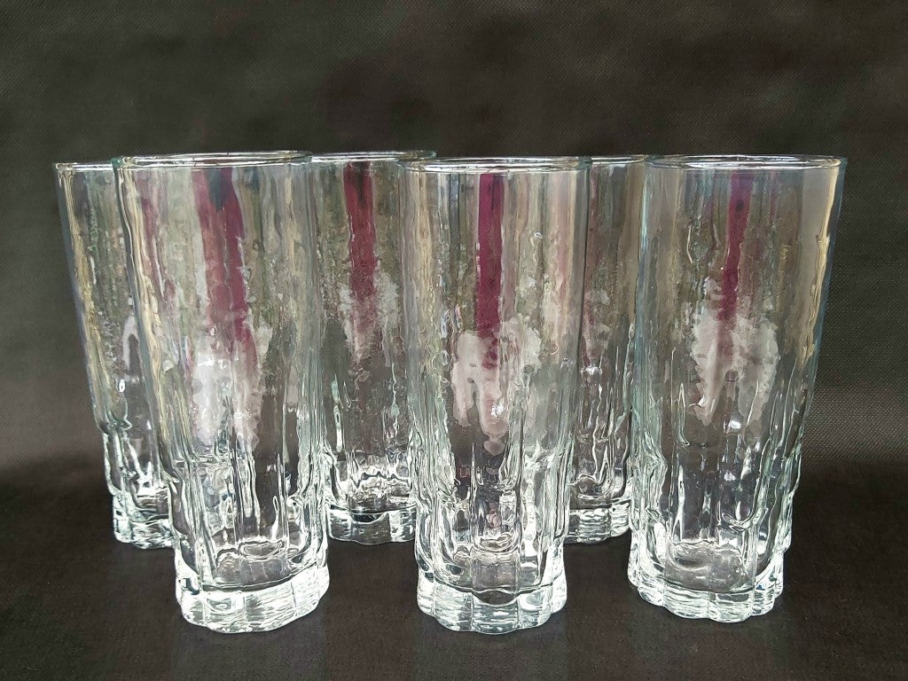 Vista Bark Glass Hi-ball Glasses Set of 6