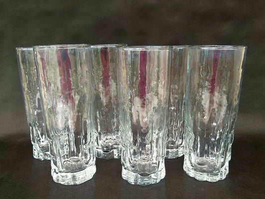 Vista Bark Glass Hi-ball Glasses Set of 6