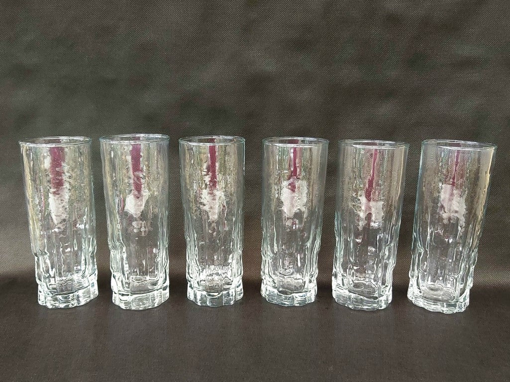 Vista Bark Glass Hi-ball Glasses Set of 6