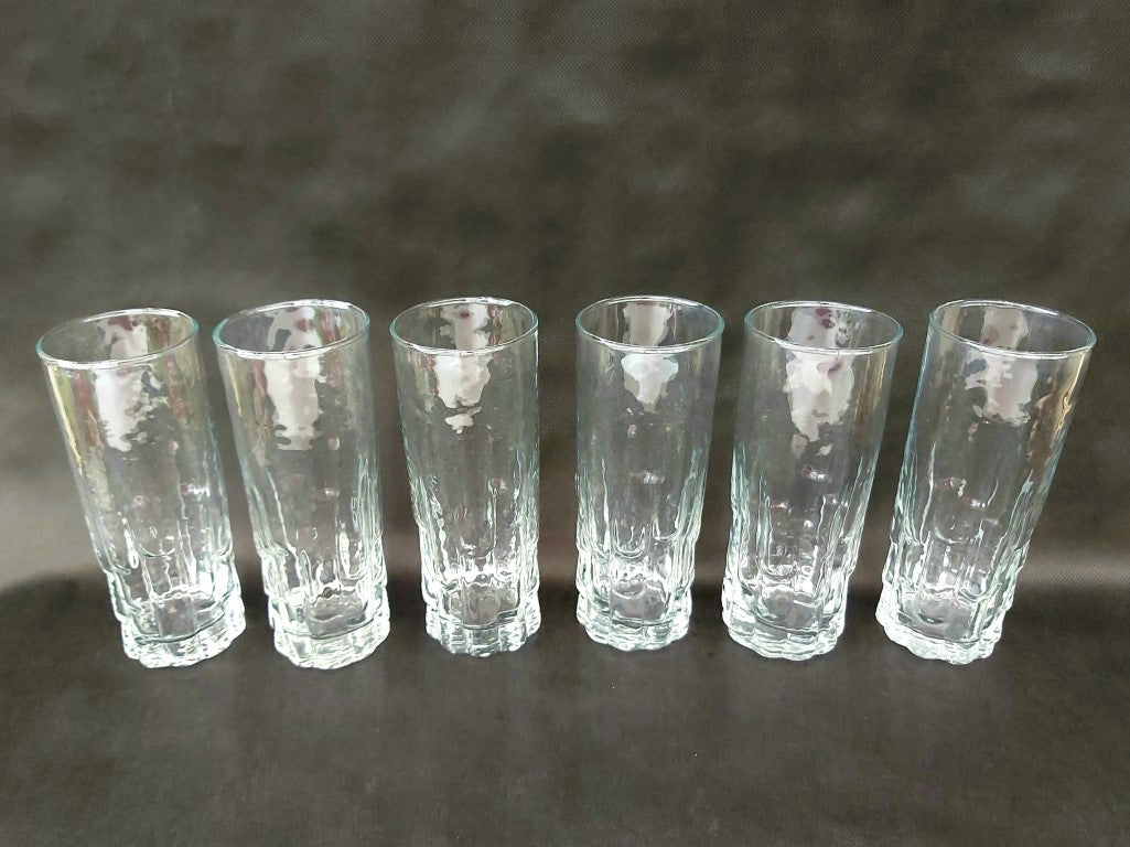 Vista Bark Glass Hi-ball Glasses Set of 6