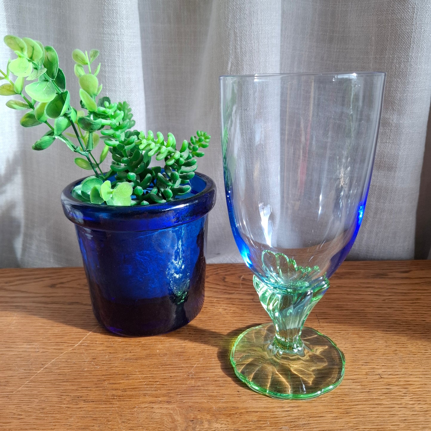 Bermioli Rocco Bahia Blue & Green Glass Goblets