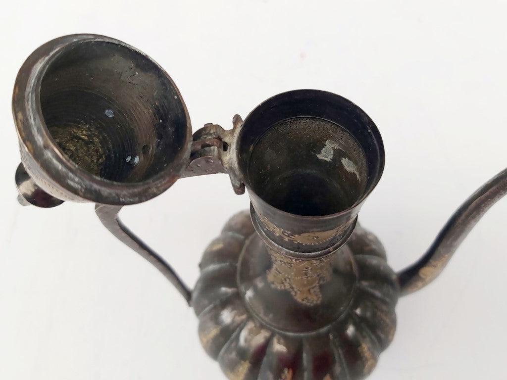 Small Engraved Brass Ewer / Pitcher