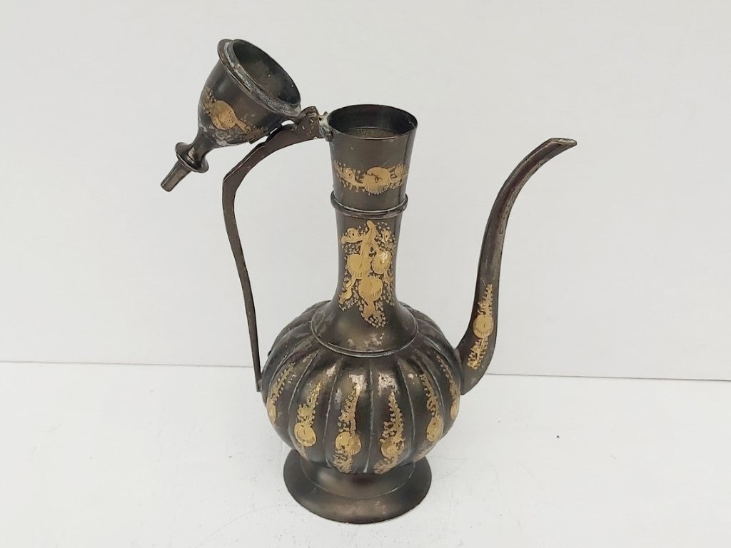 Small Engraved Brass Ewer / Pitcher