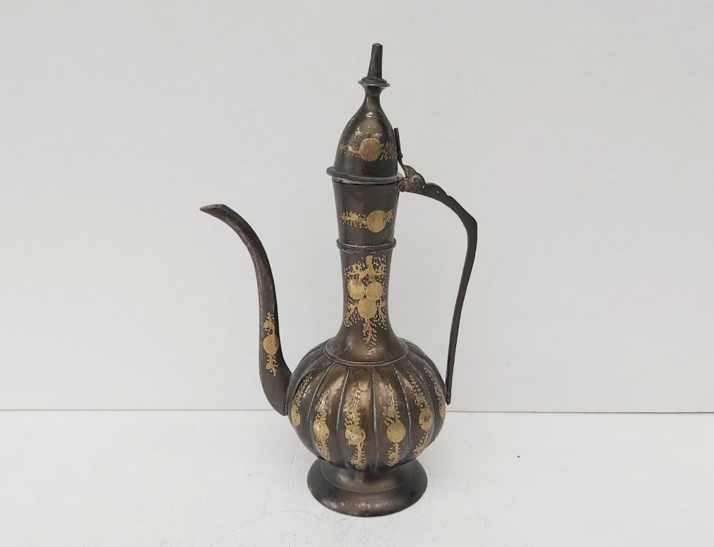 Small Engraved Brass Ewer / Pitcher