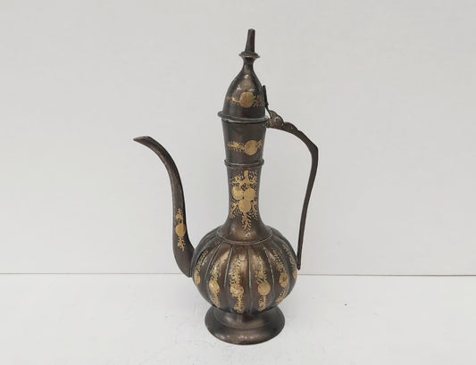 Small Engraved Brass Ewer / Pitcher