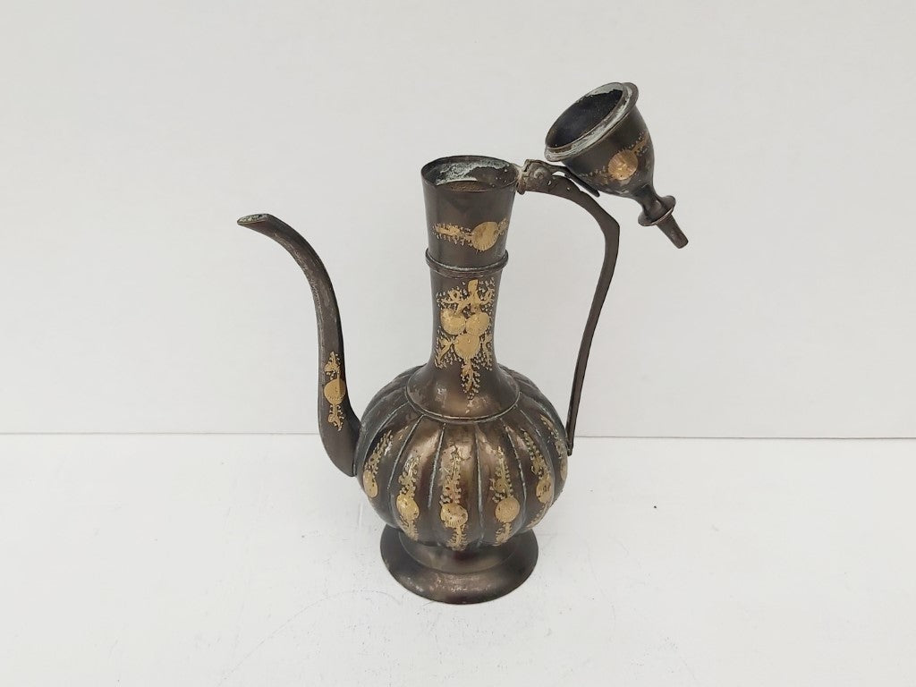 Small Engraved Brass Ewer / Pitcher