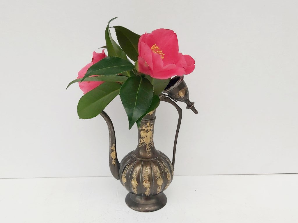 Small Engraved Brass Ewer / Pitcher