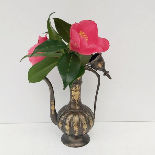 Small Engraved Brass Ewer / Pitcher