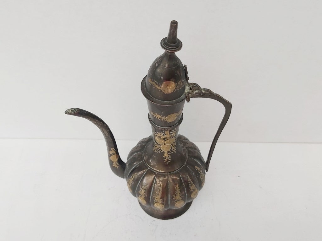 Small Engraved Brass Ewer / Pitcher