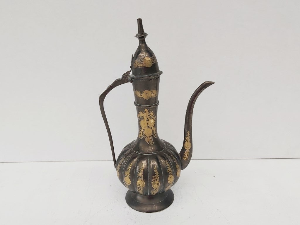Small Engraved Brass Ewer / Pitcher