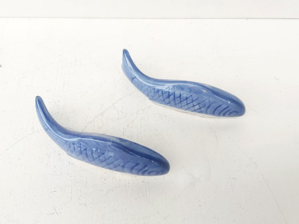 Pair of Blue Ceramic Fish