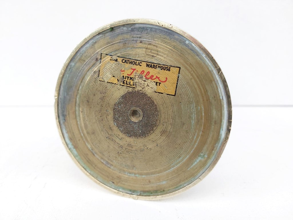 Heavy Brass Catholic Altar Vase