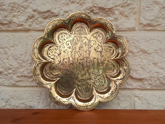 Beautiful Brass Flower Shaped Tray