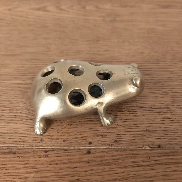 Brass Frog Flower Frog