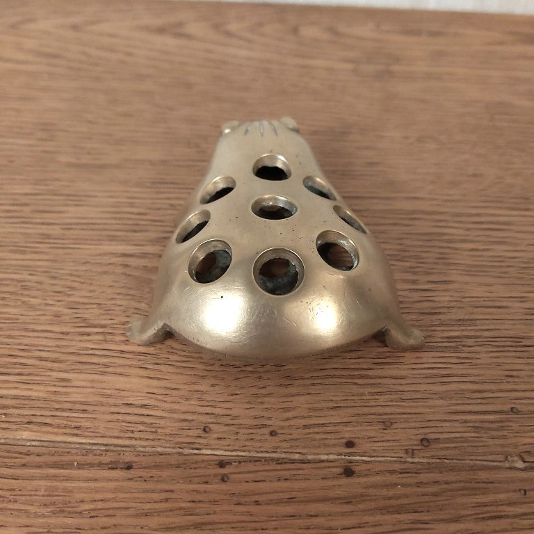 Brass Frog Flower Frog