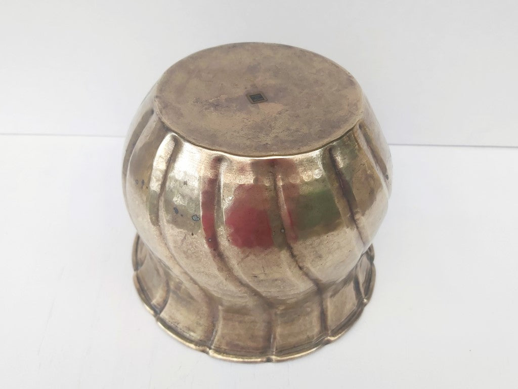 MCM Hammered Brass Planter