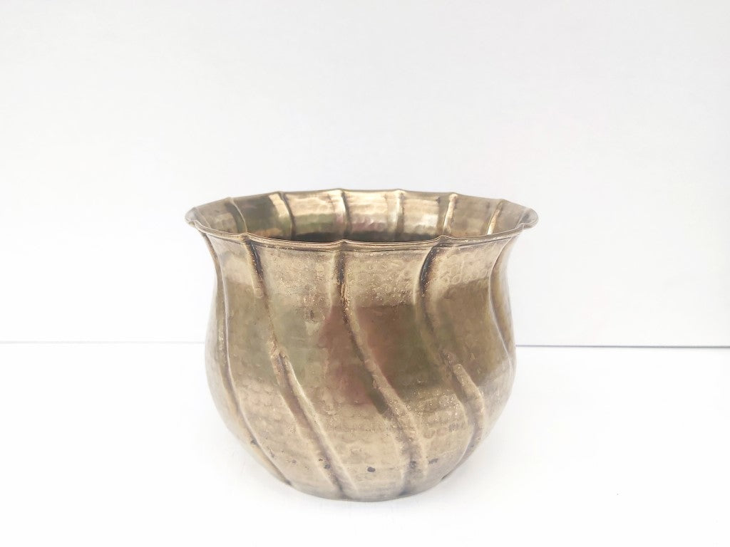 MCM Hammered Brass Planter