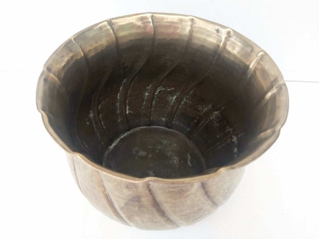 MCM Hammered Brass Planter